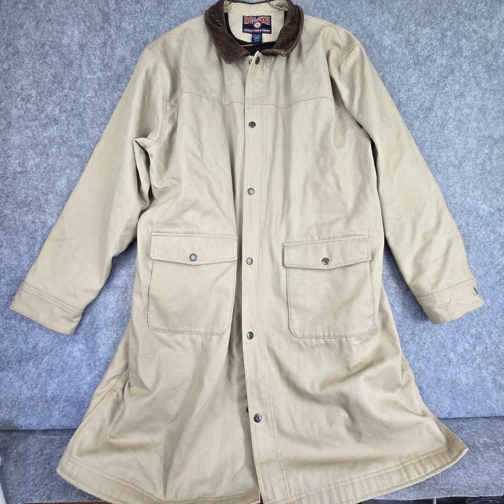 Duluth Trading Co Barn Coat Mens XXL Tall Tan Canvas Chore Jacket Corduroy